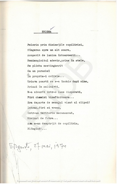 M-1076-1130-27 - 55 de Poezii în manuscris dactilografiat. ALEXANDRU MIRCESCU